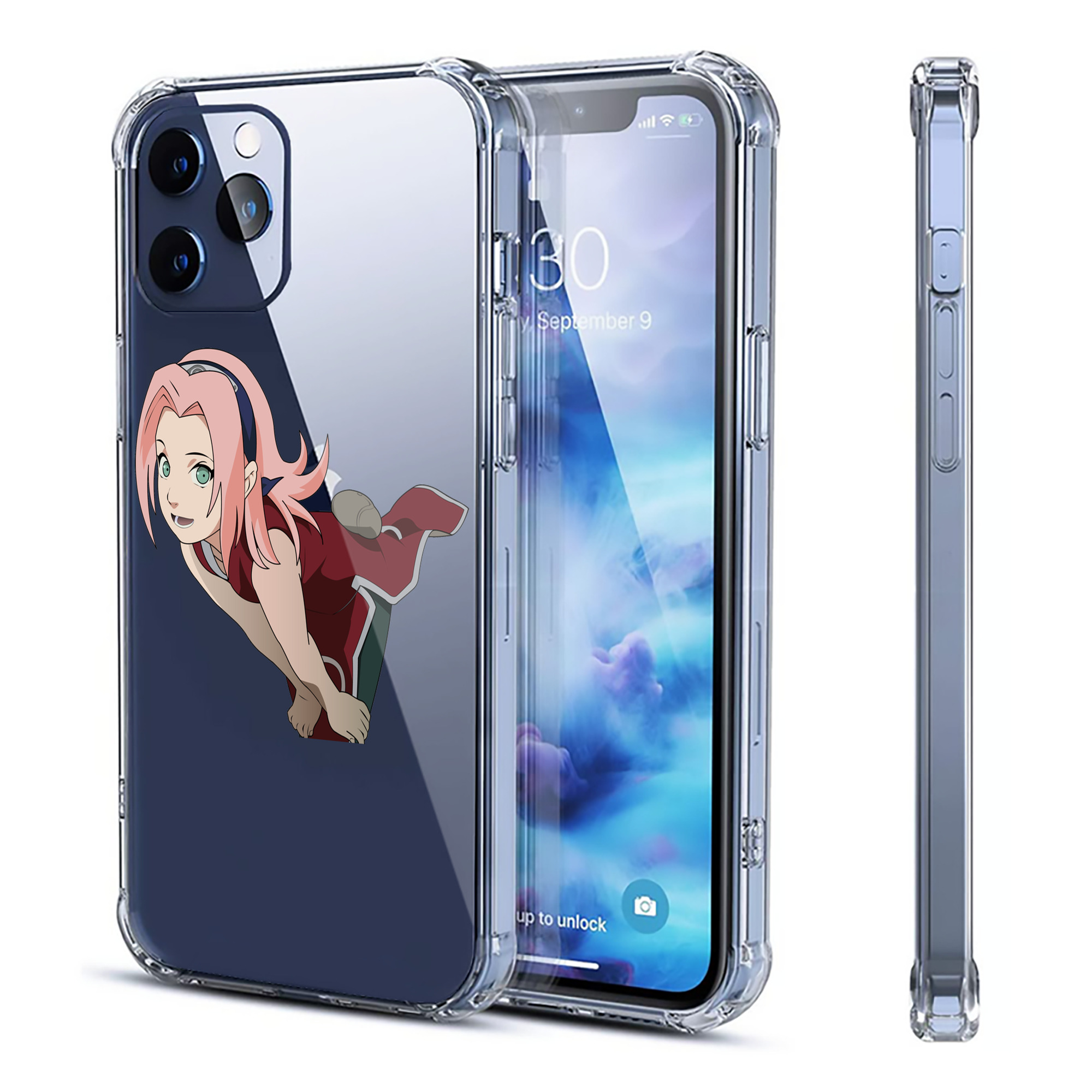 （画像用） NARUTO -ナルト- 春野サクラ Haruno Sakura 【iPhone 12シリーズ対応】透明スマホケース（クリアソフトケース）
